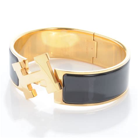 hermes clic clac h bracelet black|Hermes clic clac loose.